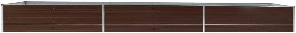 Brown Galvanized Steel Raised Garden Bed, 189x31.5x17.7 Inch Outdoor Planter Box for Vegetables, Durable Metallic Finish