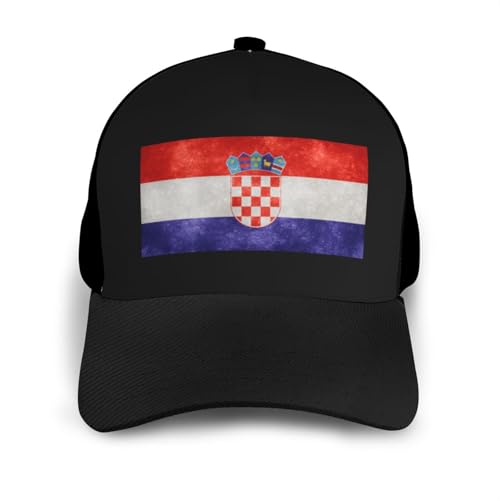 Flag of Croatia Unisex Classic Adjustable Curved Brim Baseball Cap, Trucker Hat3