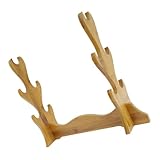 TIDTALEO 楠竹製五段楽器ディスプレイスタンド 竹製フルート収納ホルダー 刀剣兼用デスクトップラック 調和のとれた飾り台 多機能収納およ