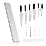 Euablfo Magnetleiste Messer 30cm, Selbstklebend Magnet Knife Holder, Magnetische Messerleiste aus Edelstahl, Inklusive Klebeband und Schrauben für Alle Messerarten Geeignet