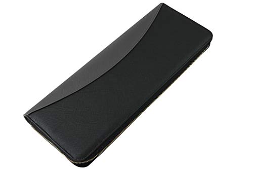 UTILE Tie PU Leather Storage Case for Travel â€“ Holder for Tie, Necktie, Bow Tie, Tie Bar and Cufflinks (17.3 x 6.7 x 1.6 Inches) - Color: Black