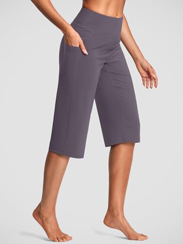 Image of ISEEGZ 15 inch / 18 inch / 21 inch / 25 inch Capri Pants for Women High Waist with Pockets Women's Capris Workout Yoga Pants Loose Straight Leg