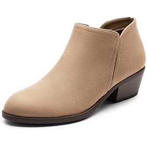 DREAM PAIRS Women Ankle Booties Low Chunky Heel Dress Boots