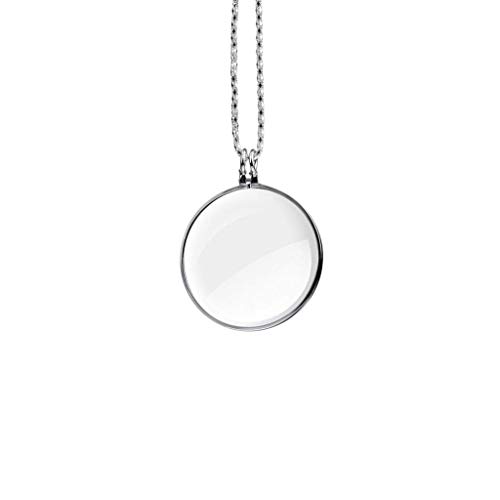 LRXG Loupe de Lecture, Pendentif en loupe de Collier à chaîne 10X avec 1,65"lentille en Verre pour Cadeau de Lecture de Bijoux inspectant (Couleur : Silver) Cover