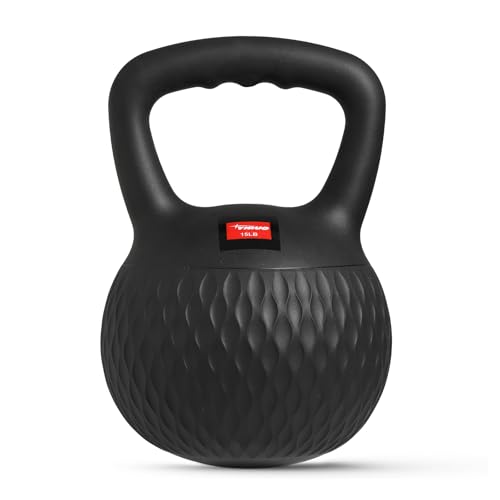 YIGUO Soft Kettlebell 15lb Kettlebells Cushioned Impact-Resistant Base and Anti-Slip Grip Strength Training Kettle Bell for Women and Men Home Workout (Black)