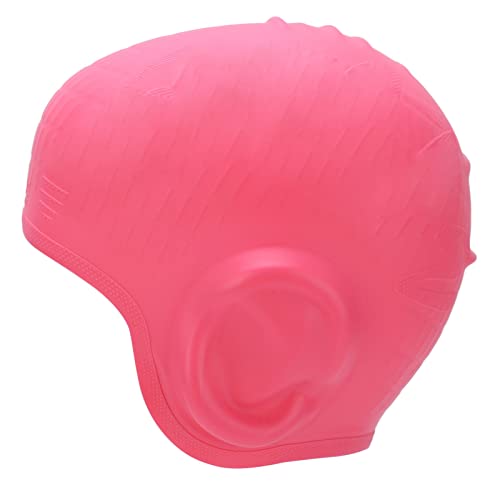 Bonnet de bain en silicone à forte élasticité avec couvre-oreilles intégré