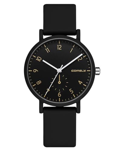 CIVO Montre Femme Etanche Vintage: Simple Montre Femme Chiffre - Analogique Montre Silicone Noir