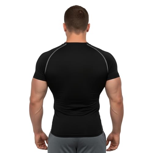 Image of NINQ Half Sleeve Compression T-Shirt - Men's Athletic & Sports Tights for Fitness Gym