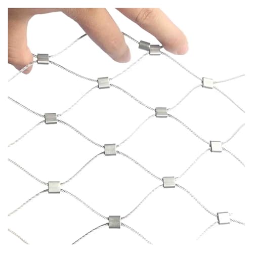 Recinzione in corda intrecciata da 5 cm in acciaio inox per protezione da giardino (1,5 x 7 m), resistente alla ruggine, ideale per uso esterno