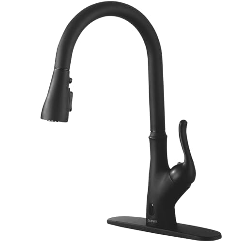 Touch Kitchen Faucet with Touchless Technology, Smart Kitchen Sink Faucet with Pull Down Sprayer, Touch on Activated Kitchen Bar Farmhouse Kitchens, RV, Sinks Faucet (Matte Black)