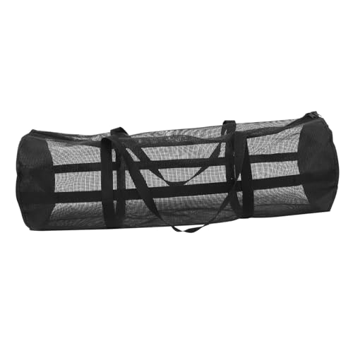GAROZATION Large Capacity Portable Basketball Mesh Bag Shoulder Strap Sports Ball Carrying Bag for Fitness Supplies Sturdy Pvc Material Indoor/outdoor Use