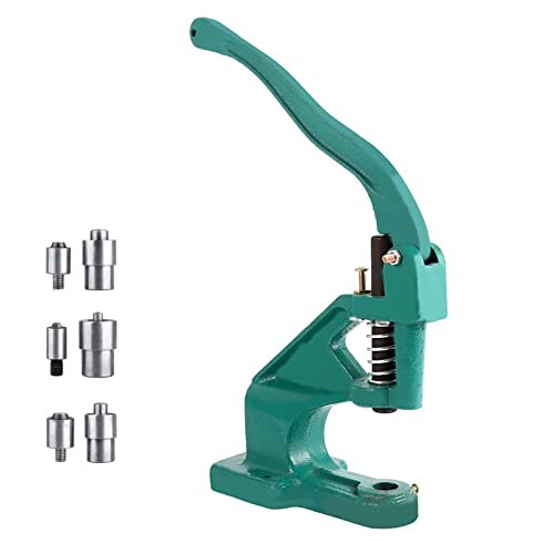 Facile posizionare: Facile posizionamento degli occhielli. La punzonatrice a mano può impedire ai tuoi sforzi di alzarsi e abbassarsi; Manico in metallo extra lungo per risparmiare sacco di lavoro. Ideale per uso artigianale e industriale