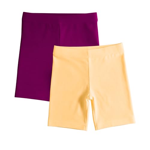 Image of Girls Tights & Short for Girl Kid in Solid Colours | Soft Stretchable Fabric - Ideal for Sports, Yoga - Pack of 2