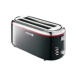 HOMILEC 4 Slice Toaster Black - Extra Wide Long Slots for Breads, Crumpets and Bagels, Reheat and Defrost with 5 Level Browning Control