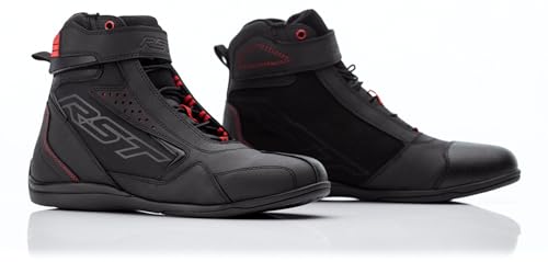 RST Frontier Scarpe da moto da donna, nero/rosso, 38