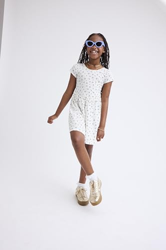Image of The Children's Place Girls' Plaid Stretch Jacquard Short Sleeve Dress