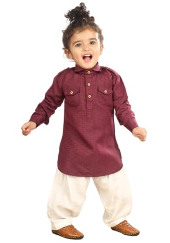 Image of POLKA TOTS Boys Cotton Pathani Set | Premium Pathani Kurta & Pyjama Set for Boys | Kurta Pajama for Kids Boy | Pathani Suit for Kids, Baby Boys & Toddlers | Ethnic Wear for Boy