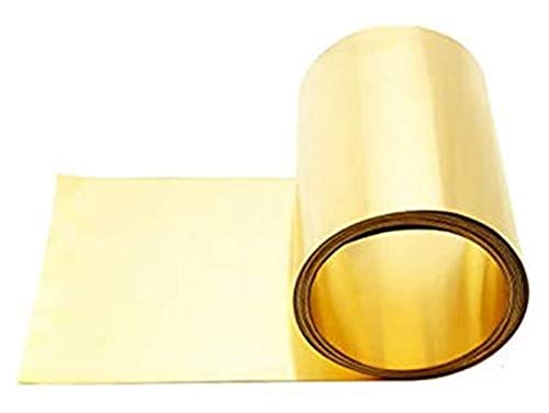 Tôle de cuivre en laiton de 0.08mm x 200mm x 1m pour découpe sur mesure