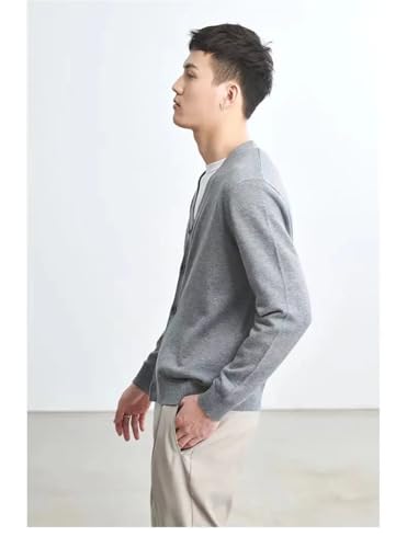 Winter Men's Cashmere Blend Cardigan Sweater Casual Single-Breasted V-Neck Knitted Cardigan4