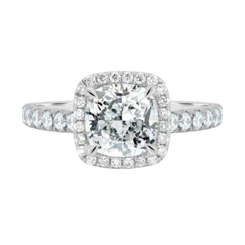 Handmade Suzana 1CT-3CT Halo Cushion Cut Moissanite Anniversary Ring for Women Bridal Wedding Engagement Ring Promise Gifts for Her 925 Silver, 10K/14K/18K Solid Gold