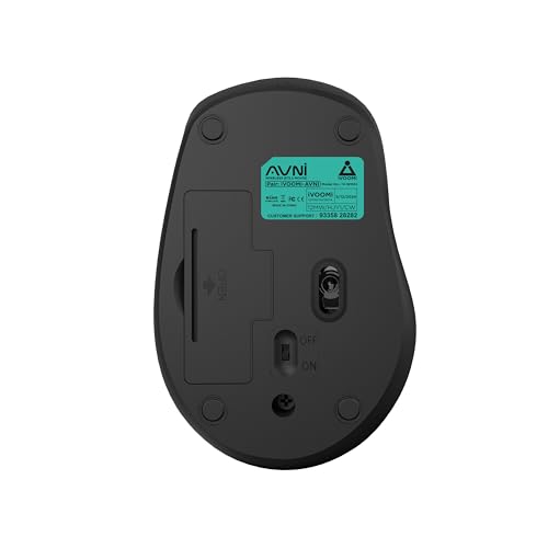 Image of iVOOMi AVNI Bluetooth Wireless Mouse, Silent Click, Adjustable 1600 DPI, 15m Range, Wireless Mouse for Laptop, PC, MacBook, Windows, macOS, Linux & Android