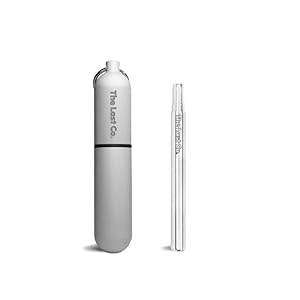The Last Co. Reusable + Portable Telescopic Stainless Steel Straw with Keychain Case (Arctic Silver)