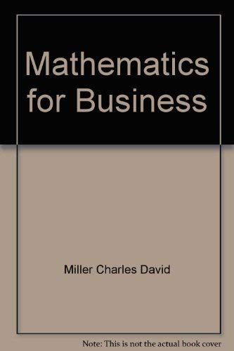 Mathematics for Business 0673182312 Book Cover
