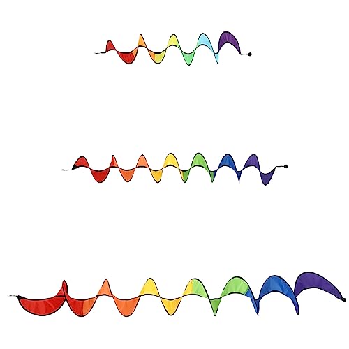 VICASKY 3Pcs Rainbow Wind Garden Windmills Outdoor Lawn Decoration for Festivals Shopping Malls Yards Vibrant for Family Enjoyment