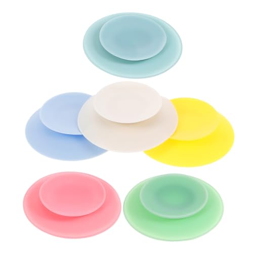SHERCHPRY 6pcs Silicone Suction Cups for Bowls Plates Double-Sided Suction Pads for Tableware Nonslip Attachment for Seniors