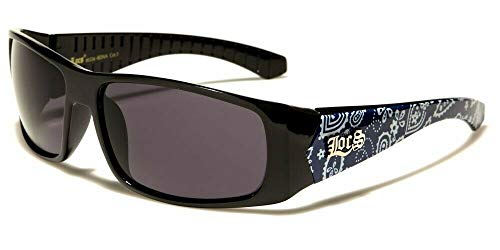 Locs Paisley Bandana Print Square Retro Wrap Around Sunglasses