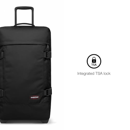 Image of EASTPAK Tranverz M - 78L Medium Soft Sided Checked Luggage, Dual Compartments, TSA Lock, Compression Straps & Smooth Inline Wheels, Brize Retro Navy