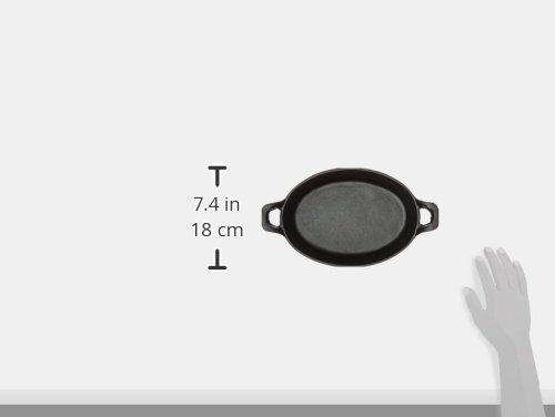 American Metalcraft Cipov9567 Cast Iron Oval Casserole Pan With Handles, 12" L X 6.75" W, Black #TOP2
