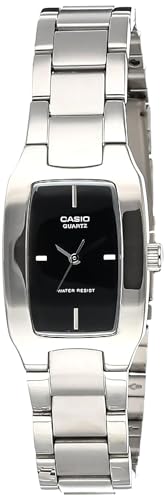 Casio Womens Black Dial Stainless Steel Analog Watch - LTP-1165A-1CDF