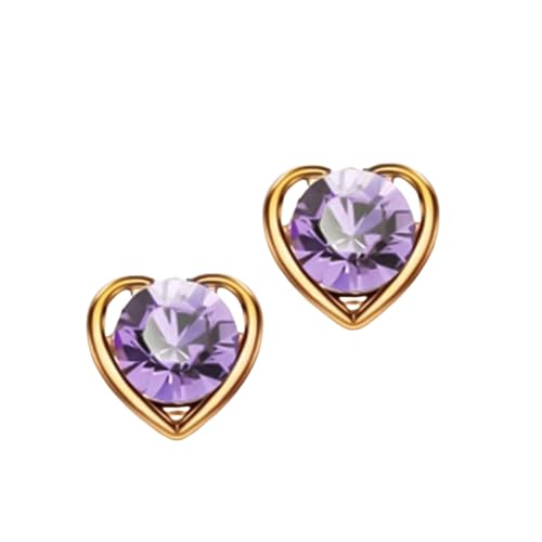 Vientiq Gold-Plated Heart Shape Purple crystal Stud (B0DGQKRQMN) Amazon Price History, Amazon Price Tracker