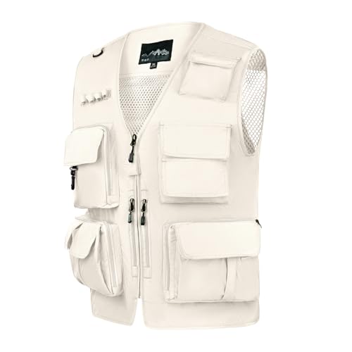 Image of AOTORR Mens Outdoor Work Safari Cargo Photo Travel Fishing Vests for Men with Multi-pockets