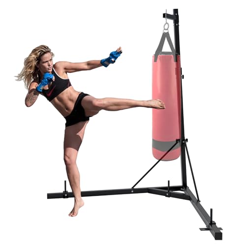 FORJAMINT Punching Bag Stand,Height Adjustable Heavy Bag Stand,150LBS Max Steel Boxing Bag Stand for Heavy Bag,Heavy Duty Bag Stand and Sandbag for Home Gym