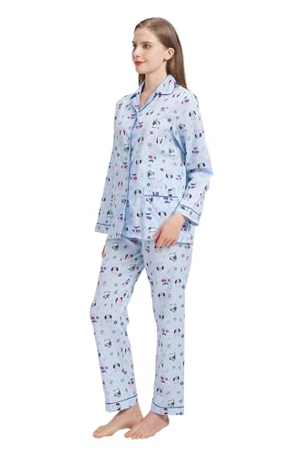 Amaxer Femmes Deux Pièces Pyjama Coton Pyjama Set Manches Longues Nightwear Home Suit Sleepwear et...