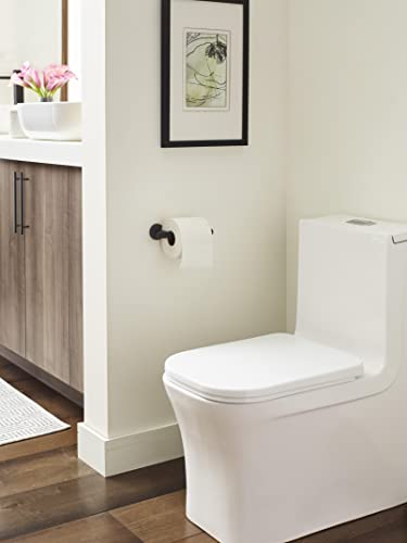 Image of Amerock Arrondi 7-1 /4 inch Matte Black Single Post Toilet Paper Holder