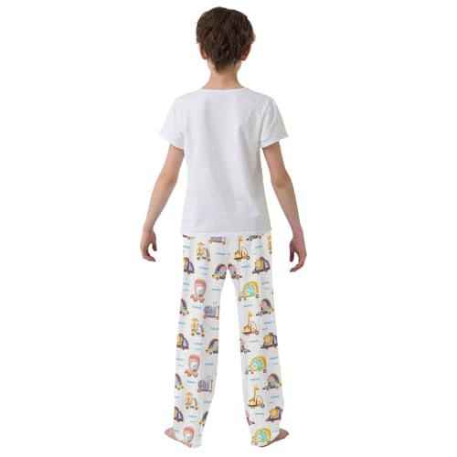 ZZXXB Giraffe Lion Riding Car Boys Long Pants Soft Trousers Elastic Waist Kids Lounge Bottoms with Pockets S-XL3