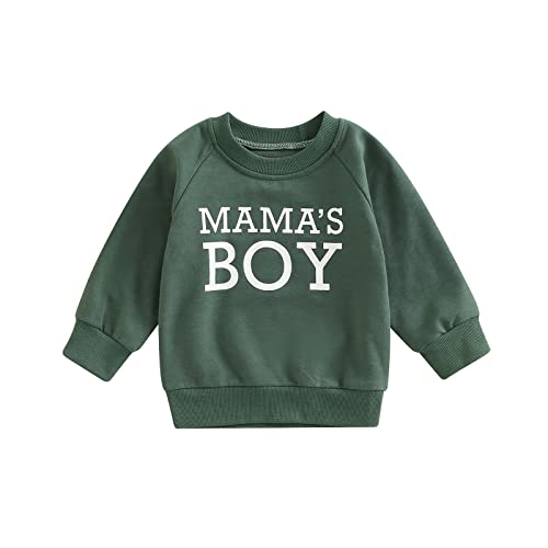 Fabumily Mamas Baby-Jungen-Kleidung Säuglings-Langarm-Pullover mit Rundhalsausschnitt Kleinkind-Herbst-Pullover-Tops (Green , 12-18 Months ) Cover
