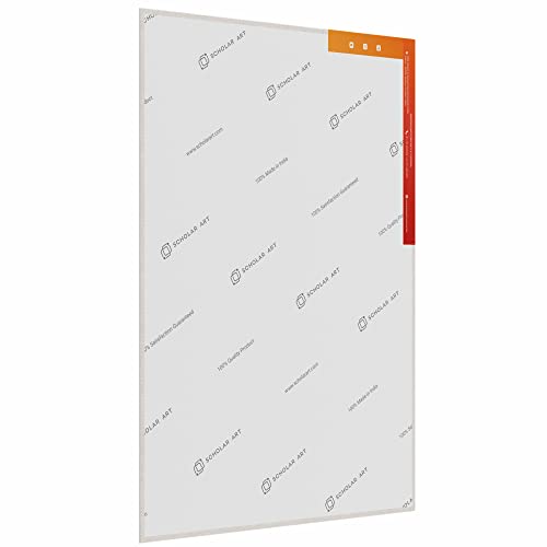 Image of Scholar Art Hobby Series 04 Oz (230 GSM) 100% Cotton Canvas Panel Board for Painting (White Blank Canvas Boards for Acrylic Paint, Oil Paint, Wet & Dry Media) | 14 inchx18 inch (35x45 cm), Pack of 12