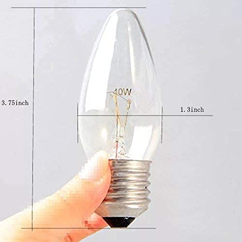 Bubyvv WEEOYHF 40W Incandescent Light Bulb, Equivalent Incandescent Torpedo Tip Chandelier, Clear Finish, Decorative, Chandelier Ftype Flame Tip thumb #1