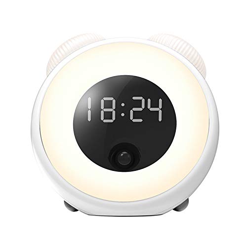 Creative Electronic Alarm Clock, Human Body Sensing/LED Charging Night Light, Mute/Desktop Clock, Bedside/Bedroom/Office