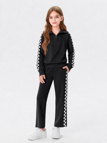 Image of Haloumoning Girls Sweatsuit 2 Piece Zip Long Sleeve Sweat Outfits