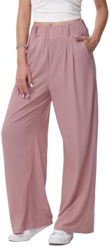 HMIYA Weite Hosen Damen Bügelfreie Stoffhose Mit Taschen