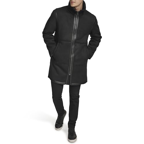 Image of DKNY Men's Long Faux Shearling Coat