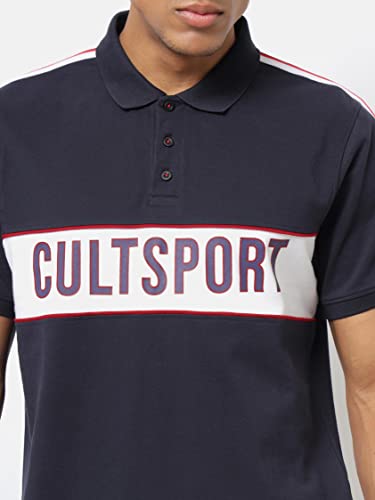 Image of CULT Men's Colourblock Active Polo T-Shirt, Moisture-Wicking, Lightweight, Breathable Fabric, Durable, Activewear, Regular Fit, Topwear for Tennis, Golf, Billiards