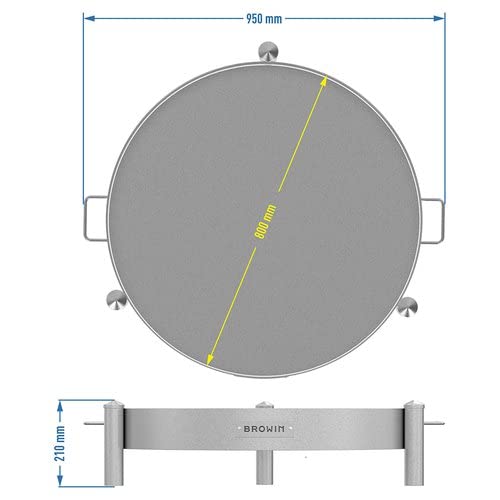 Browin - Palenisko Ogrodowe 80 cm z Surowej Stali - Solidne i Stabilne Palenisko Zewnętrzne - Idealne do Ogrodu i na Taras - Styl Rustykalny - 330490