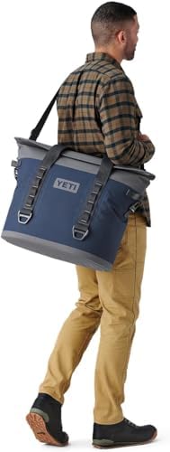 YETI Hopper M30 Portable Soft Cooler with MagShield Access, Olive/King Crab Orange — view 7