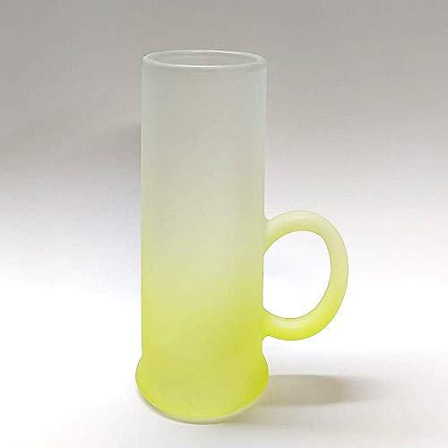 Set confezione 6 bicchieri bicchierini satinati gialli vodka limoncello manico